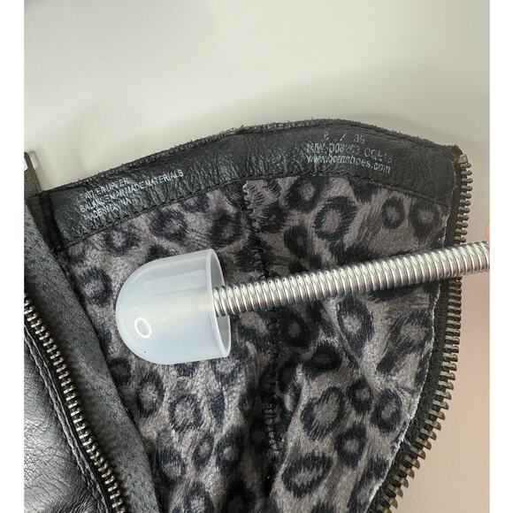 Born Women's Camryn Leather Calf Boots 8 Black Grunge Moto Biker Western Casual - Picture 6 of 9